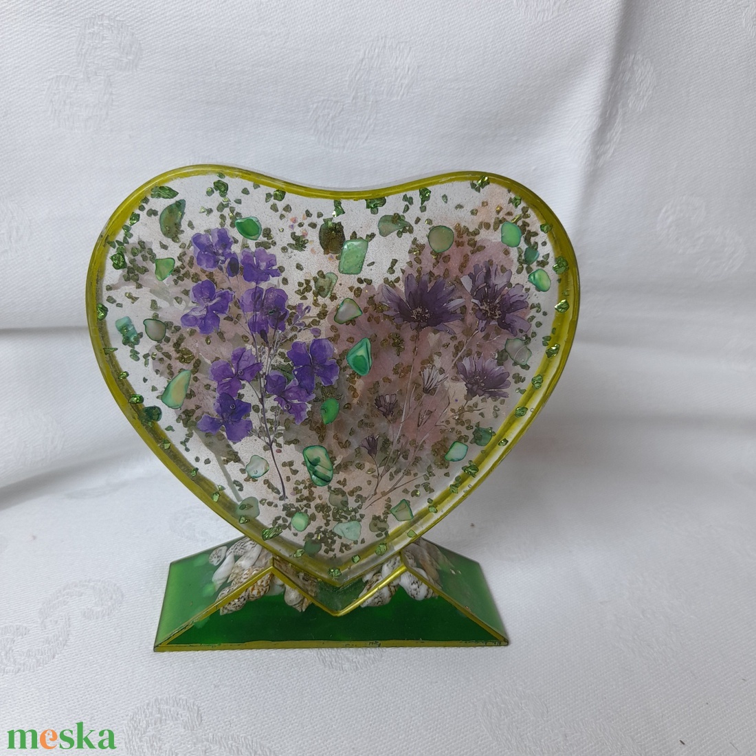 Szív dekoráció - esküvő - dekoráció - asztaldísz - Meska.hu