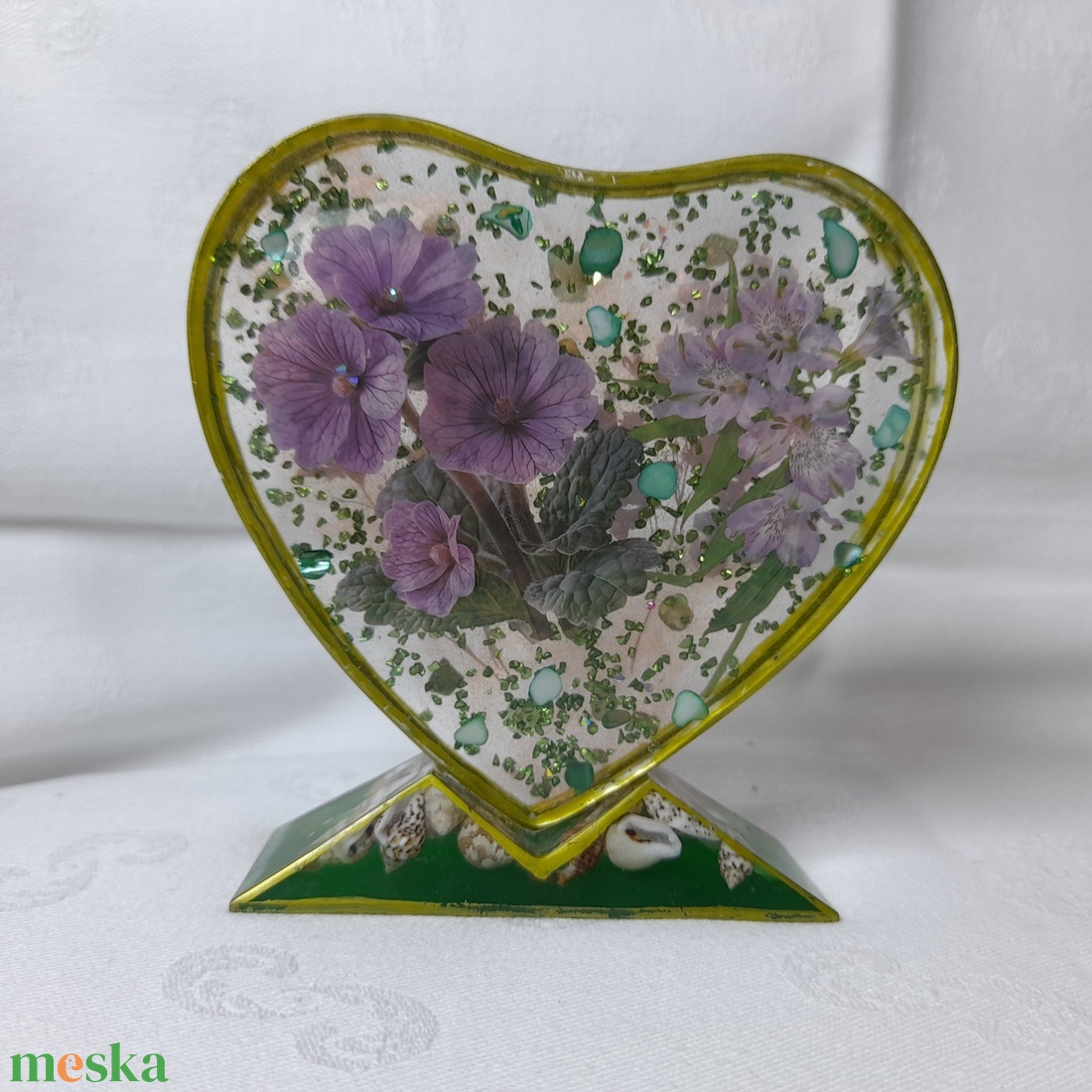 Szív dekoráció - esküvő - dekoráció - asztaldísz - Meska.hu