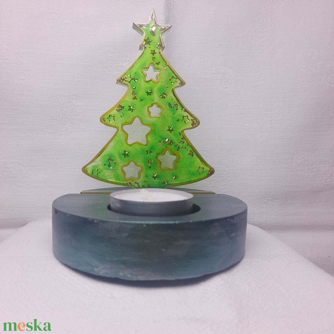 Karácsonyi mécsestartó  - karácsony - adventi díszek - adventi asztaldísz - Meska.hu