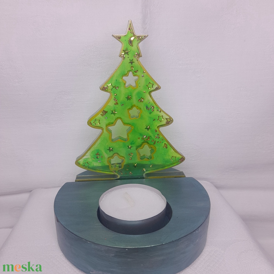 Karácsonyi mécsestartó  - karácsony - adventi díszek - adventi asztaldísz - Meska.hu