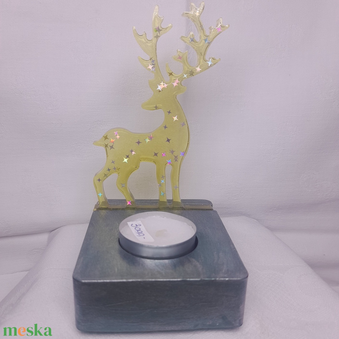 Szarvasos mécsestartó - karácsony - adventi díszek - adventi asztaldísz - Meska.hu