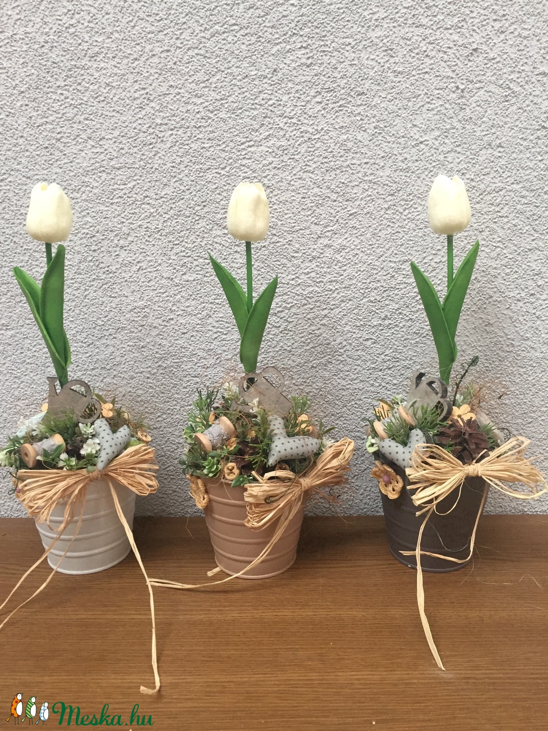 Tulipános asztaldísz vödörben - otthon & életmód - dekoráció - Meska.hu Tulipános asztaldísz vödörben - otthon & életmód - dekoráció - Meska.hu