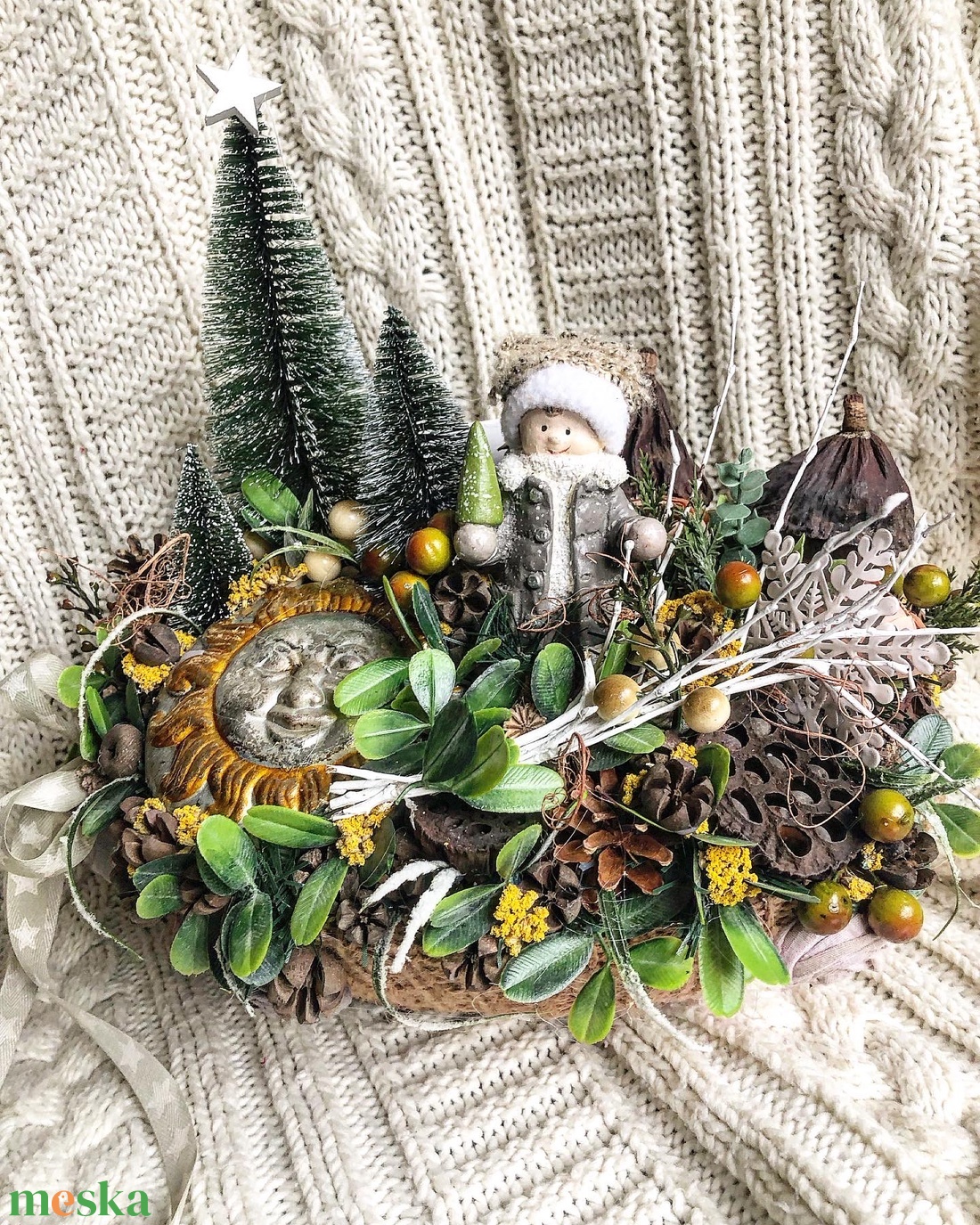 Karácsonyos asztaldekor fonott kosarkaban - karácsony - adventi díszek - adventi asztaldísz - Meska.hu Karácsonyos asztaldekor fonott kosarkaban - karácsony - adventi díszek - adventi asztaldísz - Meska.hu