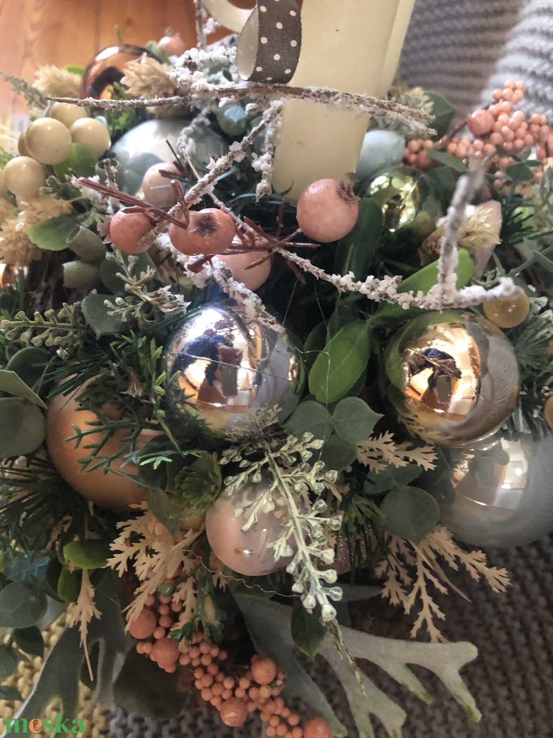 Karácsonyi asztaldísz ezüst kulccsal - karácsony - adventi díszek - adventi gyertyadíszek és koszorúdíszek - Meska.hu Karácsonyi asztaldísz ezüst kulccsal - karácsony - adventi díszek - adventi gyertyadíszek és koszorúdíszek - Meska.hu