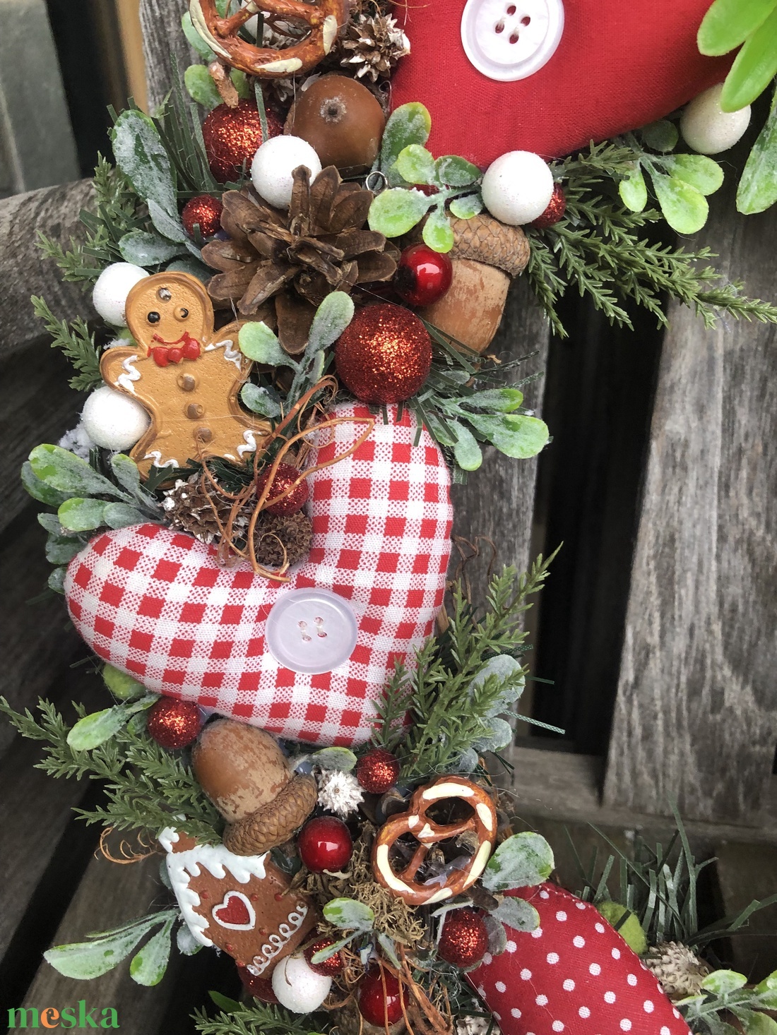 Karácsonyi ajtódísz vidéki hangulatban - karácsony - karácsonyi lakásdekoráció - karácsonyi ajtódíszek - Meska.hu