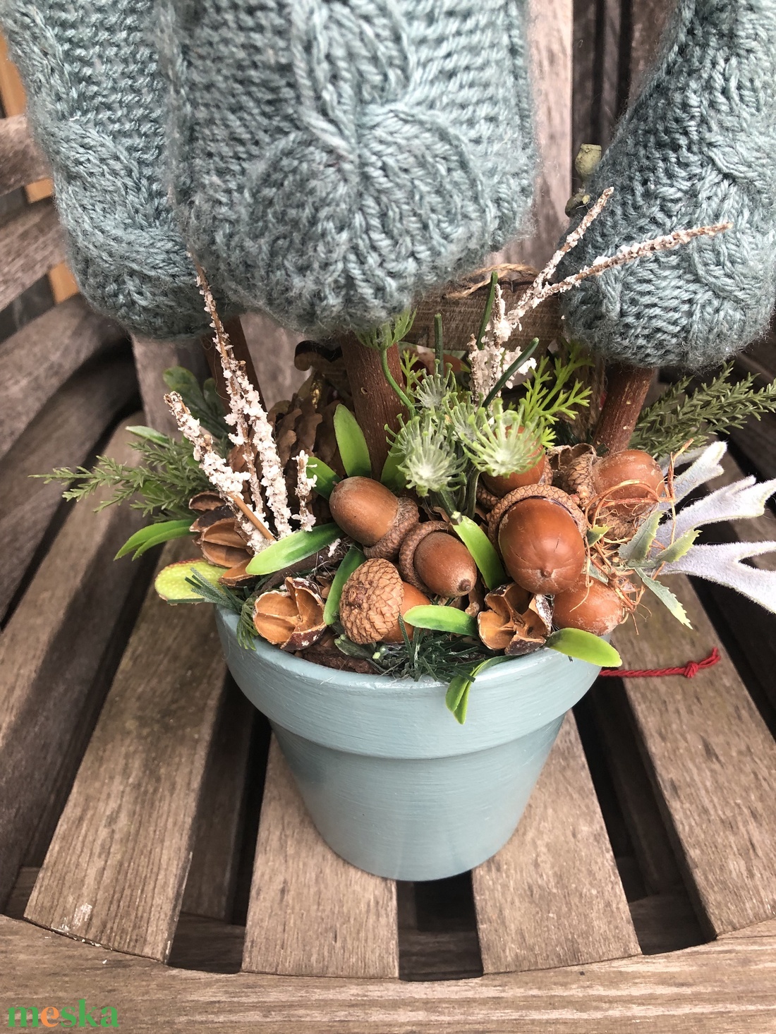 Karácsonyi asztaldísz fenyőfákkal - karácsony - karácsonyi lakásdekoráció - ünnepi asztaldekoráció - Meska.hu