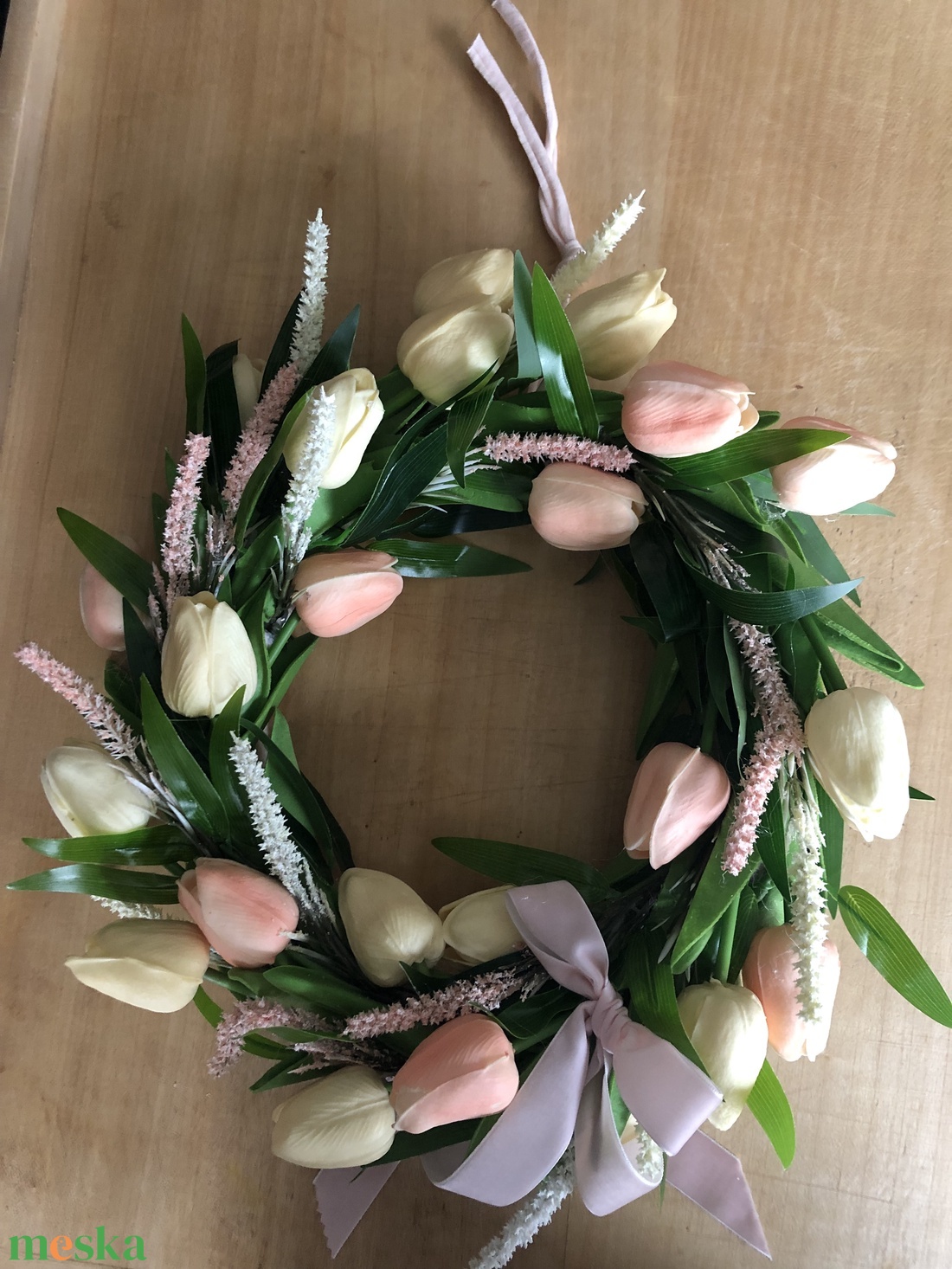 Tulipános ajtódísz - otthon & életmód - dekoráció - ajtó- és ablak dekoráció - ajtódísz & kopogtató - Meska.hu