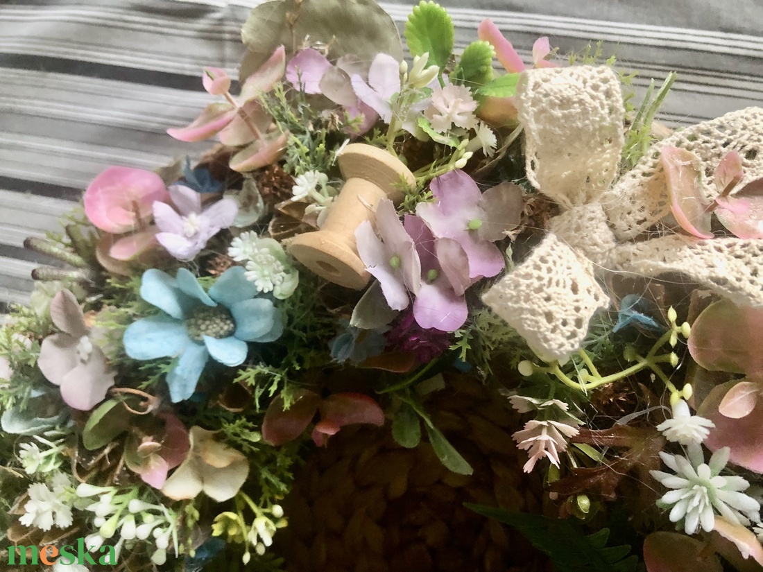 Virágos ajtódísz - otthon & életmód - dekoráció - ajtó- és ablak dekoráció - ajtódísz & kopogtató - Meska.hu