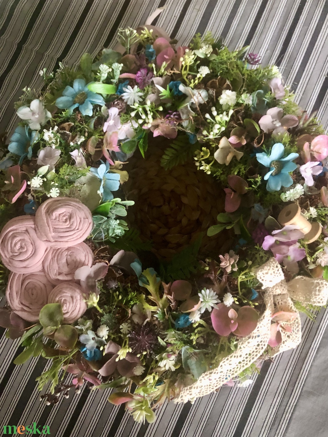 Virágos ajtódísz - otthon & életmód - dekoráció - ajtó- és ablak dekoráció - ajtódísz & kopogtató - Meska.hu