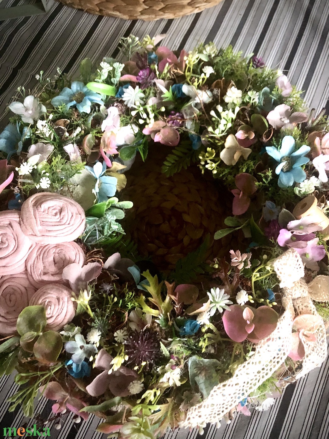 Virágos ajtódísz - otthon & életmód - dekoráció - ajtó- és ablak dekoráció - ajtódísz & kopogtató - Meska.hu