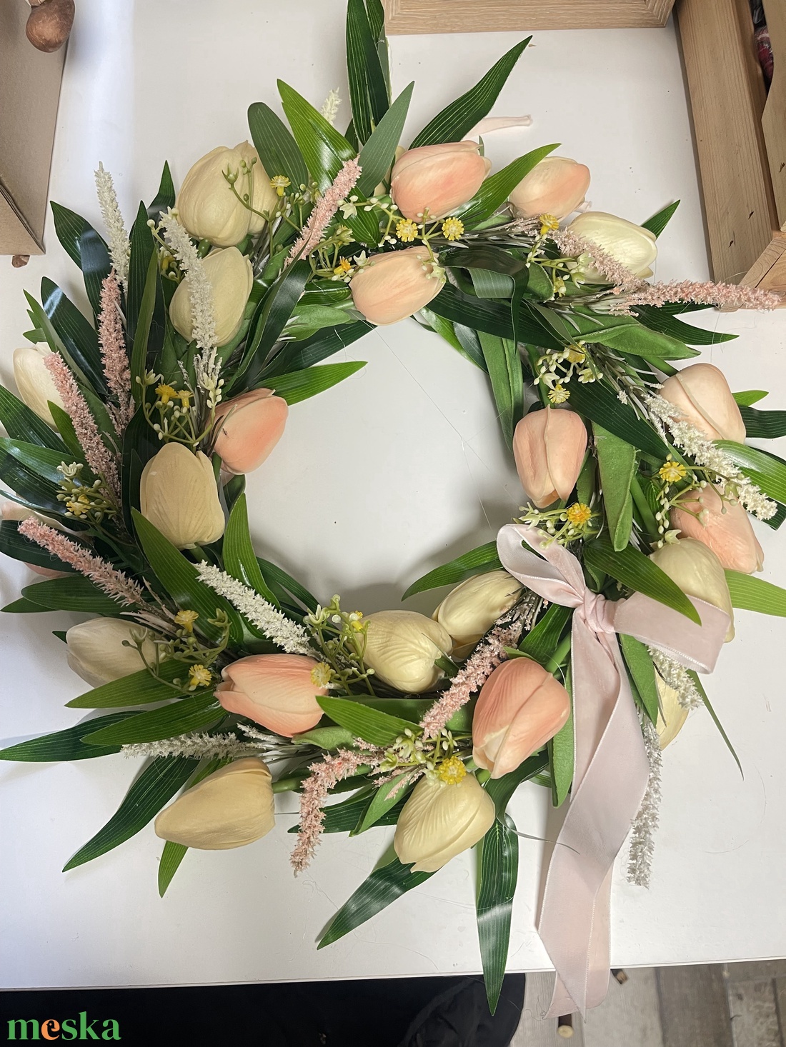 Ajtódísz tulipánokkal - otthon & életmód - dekoráció - ajtó- és ablak dekoráció - ajtódísz & kopogtató - Meska.hu