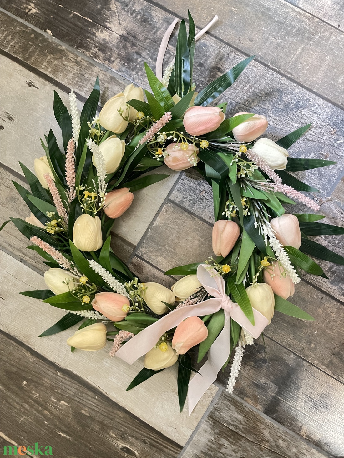 Ajtódísz tulipánokkal - otthon & életmód - dekoráció - ajtó- és ablak dekoráció - ajtódísz & kopogtató - Meska.hu