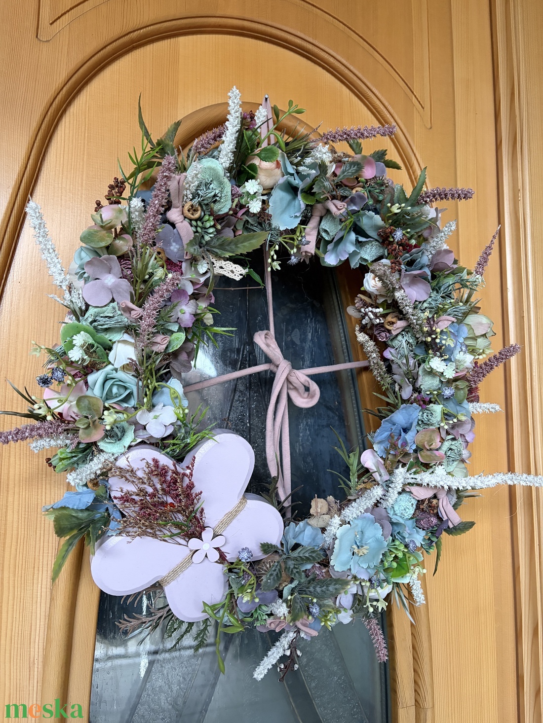 Ajtódísz/kopogtató nagy fa virággal  - otthon & életmód - dekoráció - ajtó- és ablak dekoráció - ajtódísz & kopogtató - Meska.hu