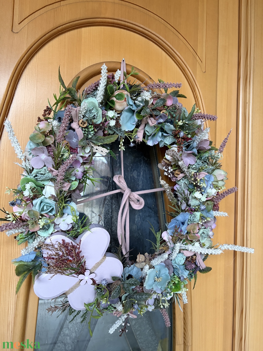 Ajtódísz/kopogtató nagy fa virággal  - otthon & életmód - dekoráció - ajtó- és ablak dekoráció - ajtódísz & kopogtató - Meska.hu