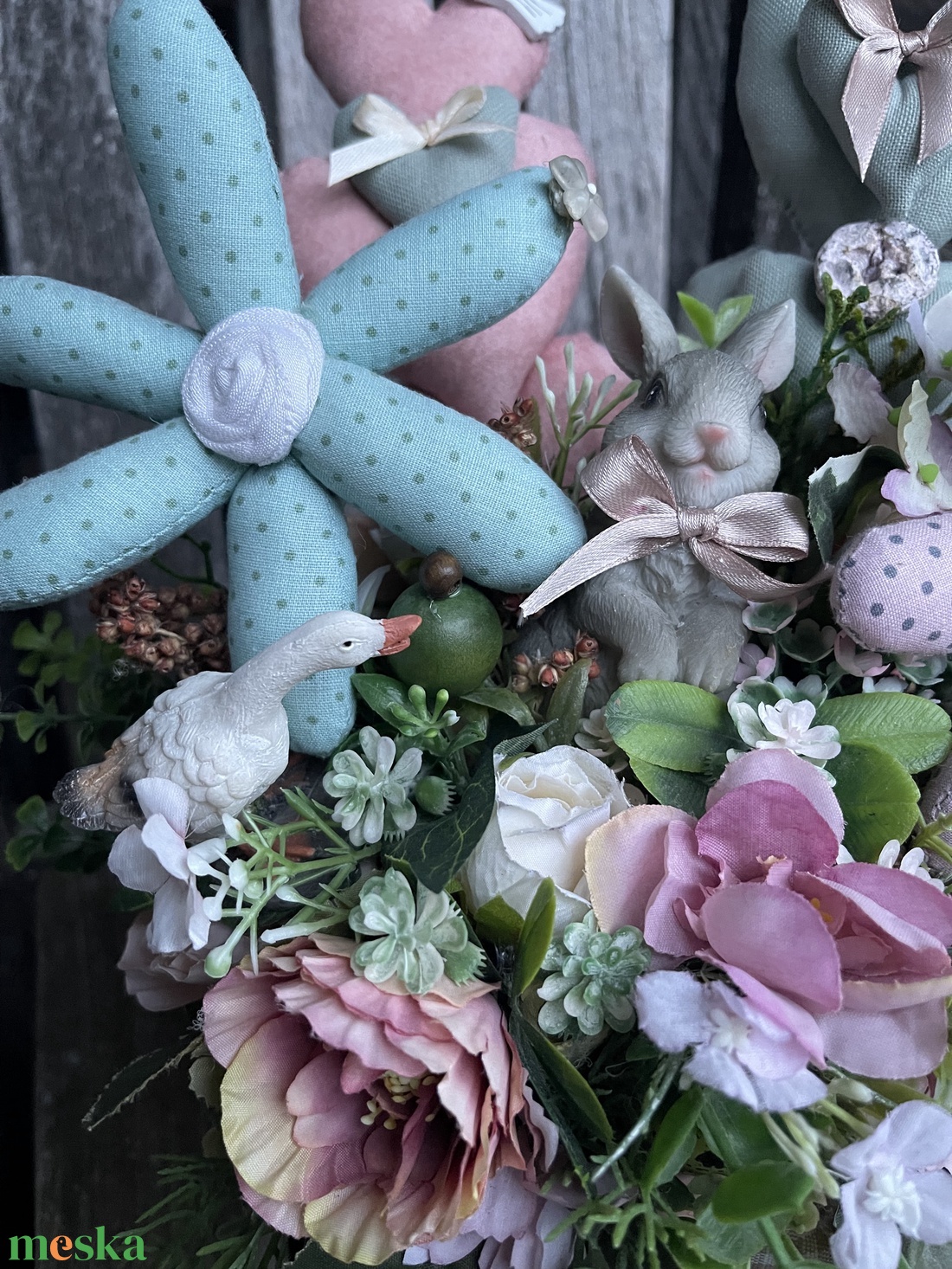 Asztaldísz tavaszi nyuszival, libával - otthon & életmód - dekoráció - asztal és polc dekoráció - asztaldísz - Meska.hu