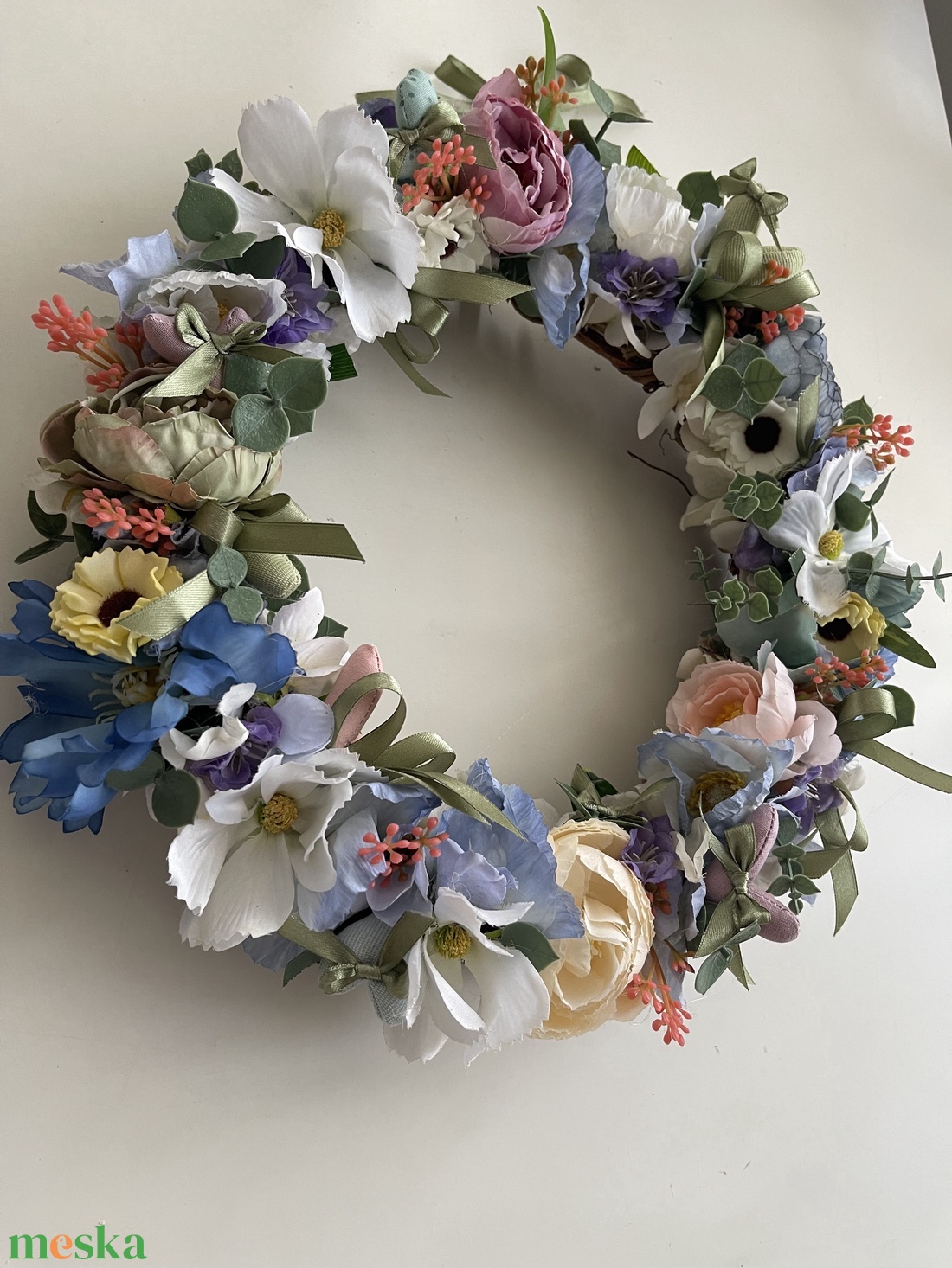 Ajtódísz apró szivecskékkel tavasz-nyár - otthon & életmód - dekoráció - ajtó- és ablak dekoráció - ajtódísz & kopogtató - Meska.hu