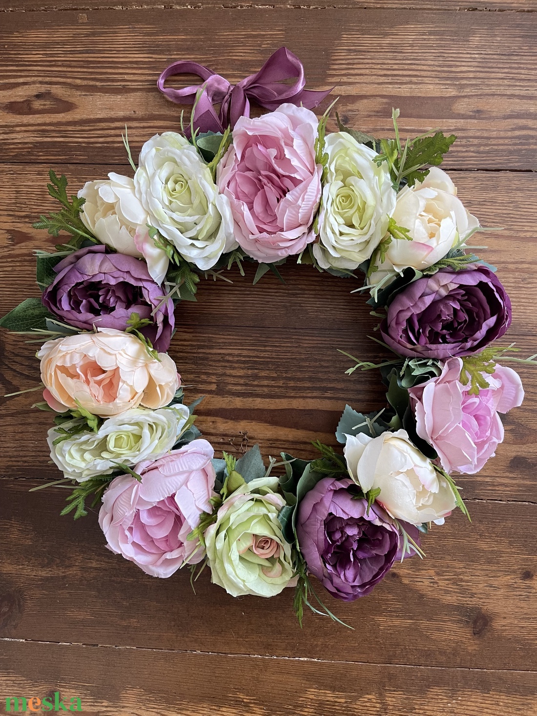 Ajtódísz/kopogtató nagy virágokkal - otthon & életmód - dekoráció - ajtó- és ablak dekoráció - ajtódísz & kopogtató - Meska.hu