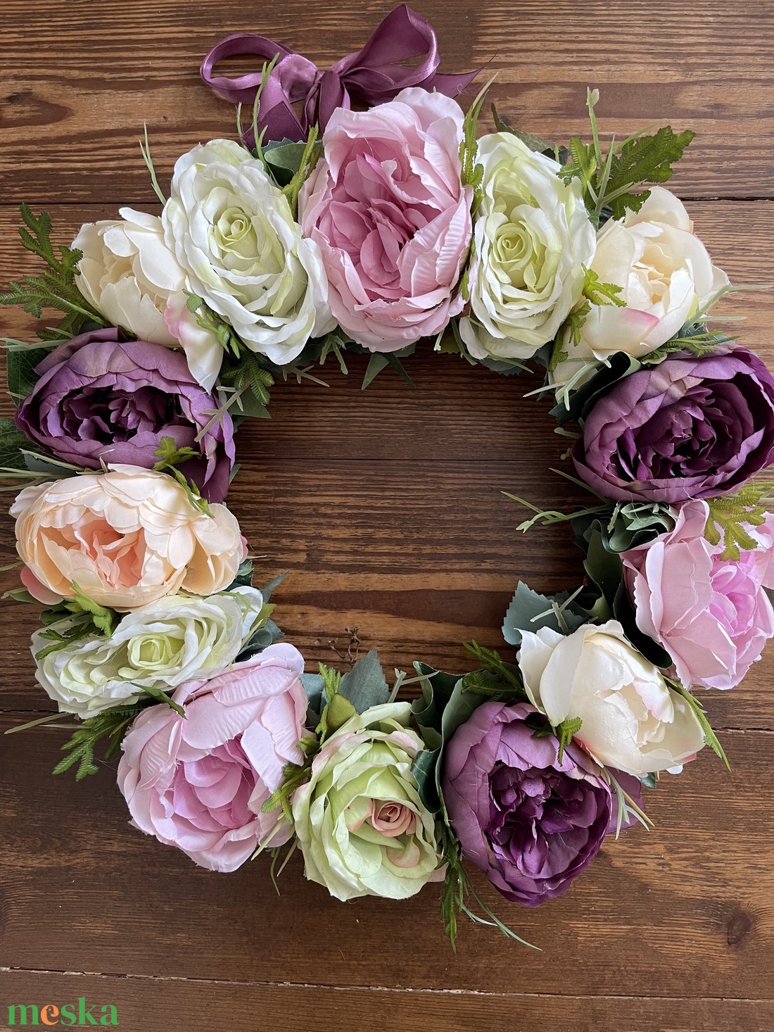 Ajtódísz/kopogtató nagy virágokkal - otthon & életmód - dekoráció - ajtó- és ablak dekoráció - ajtódísz & kopogtató - Meska.hu