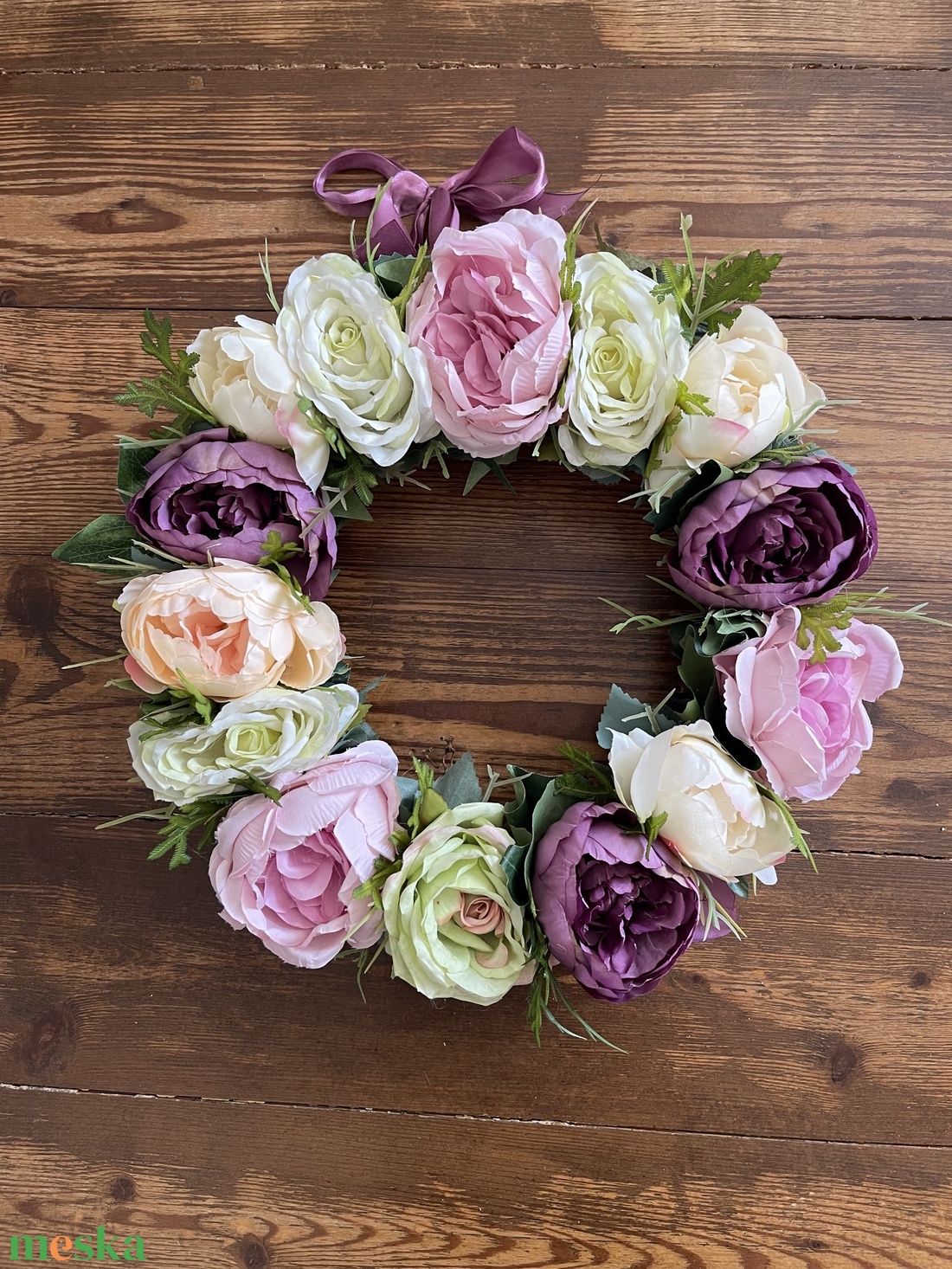 Ajtódísz/kopogtató nagy virágokkal - otthon & életmód - dekoráció - ajtó- és ablak dekoráció - ajtódísz & kopogtató - Meska.hu