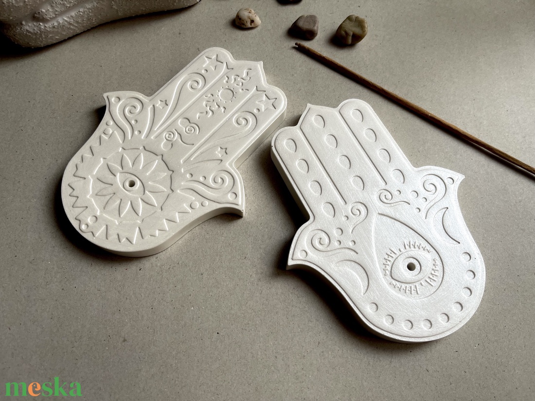 Hamsa keze füstölőtartó selyemfénnyel - otthon & életmód - dekoráció - dísztárgy - Meska.hu