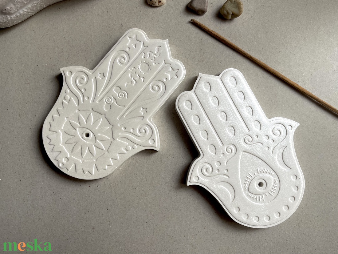 Hamsa keze füstölőtartó selyemfénnyel - otthon & életmód - dekoráció - dísztárgy - Meska.hu