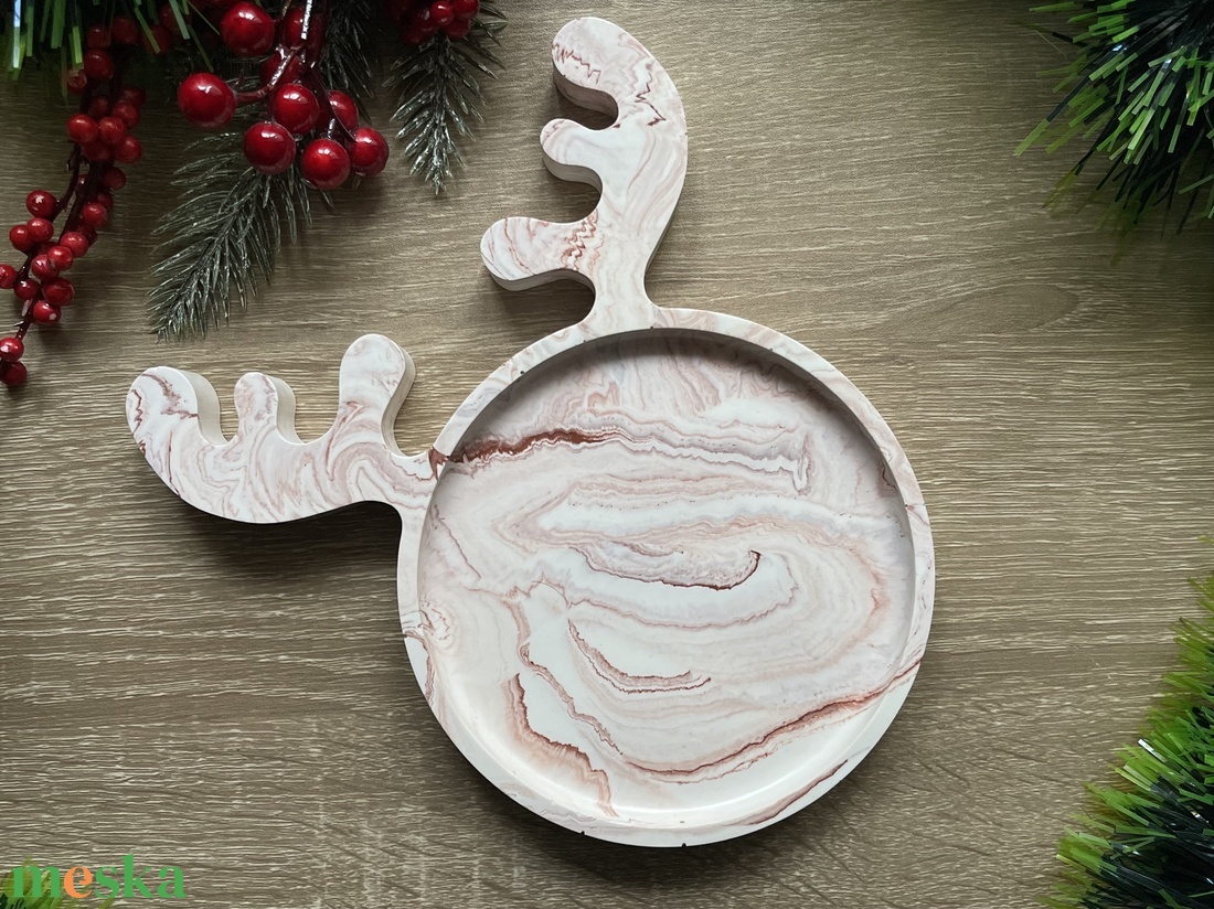 Szarvas tálka - karácsony - karácsonyi lakásdekoráció - ünnepi asztaldekoráció - Meska.hu