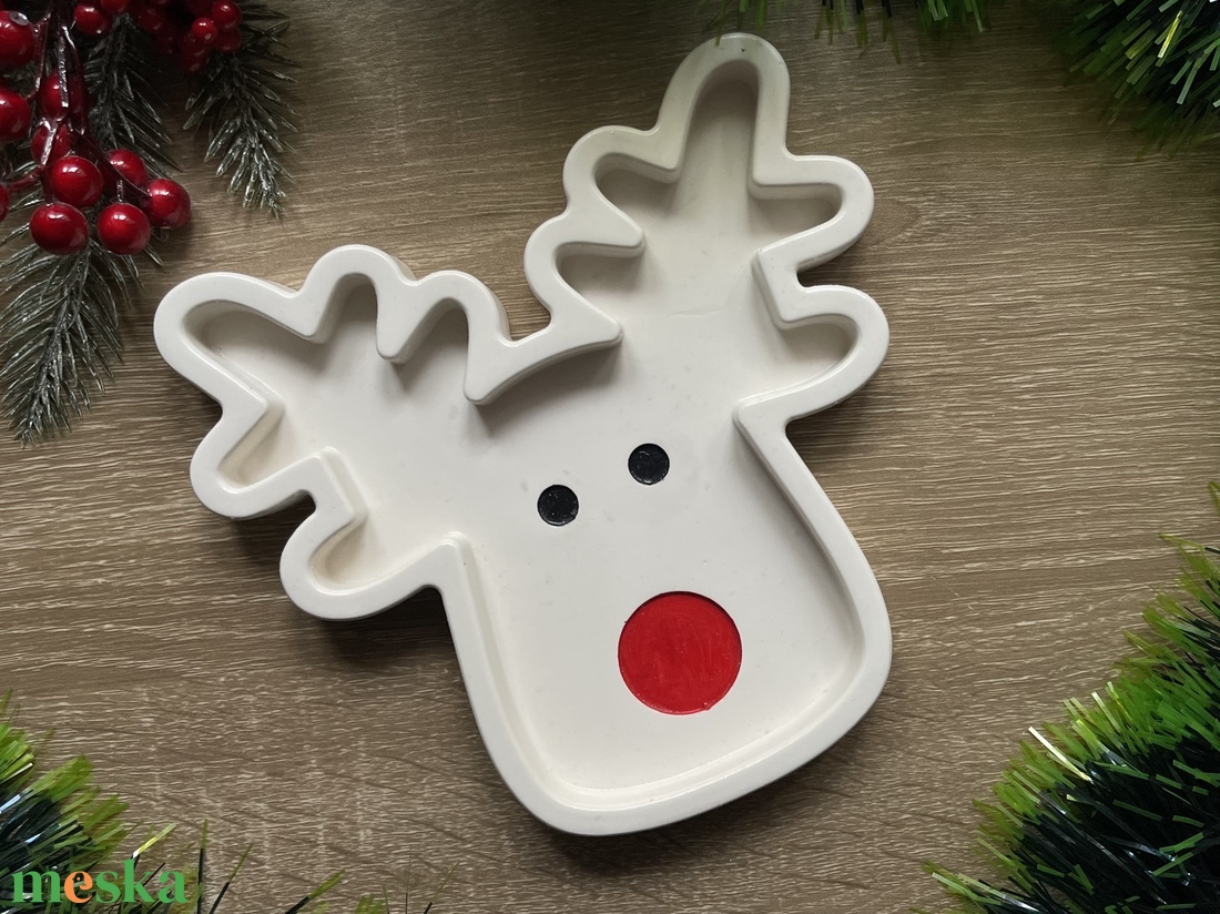 Rudolf tálka - karácsony - karácsonyi lakásdekoráció - ünnepi asztaldekoráció - Meska.hu