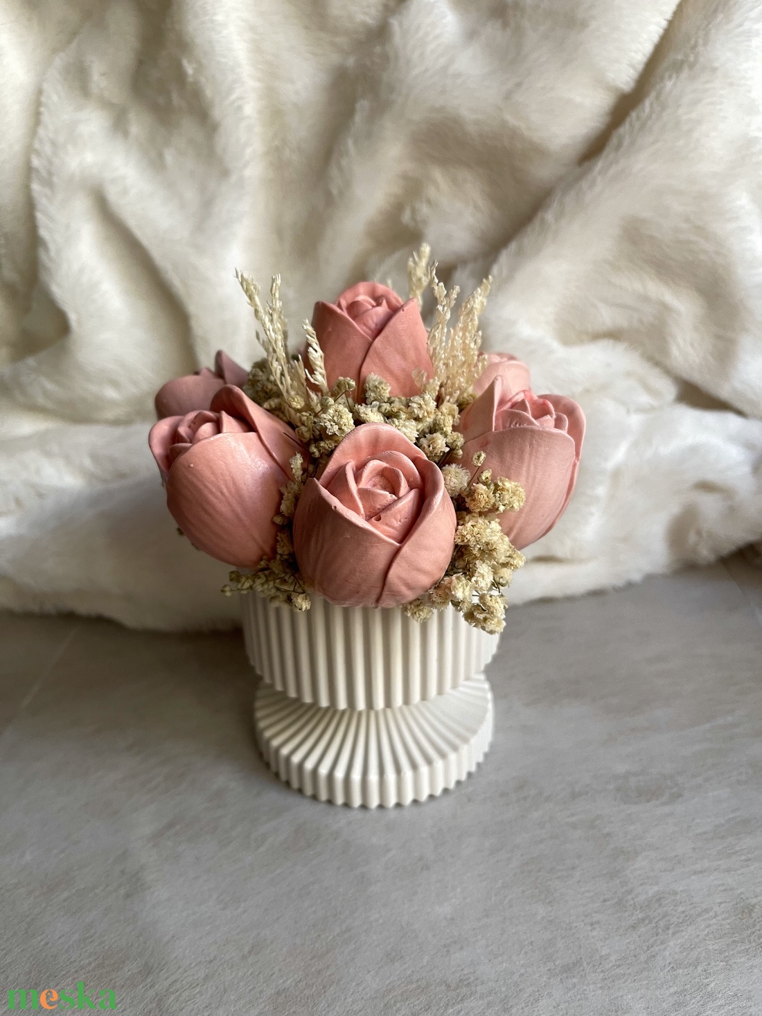 Rózsaszín örök tulipán kehely - esküvő - dekoráció - asztaldísz - Meska.hu