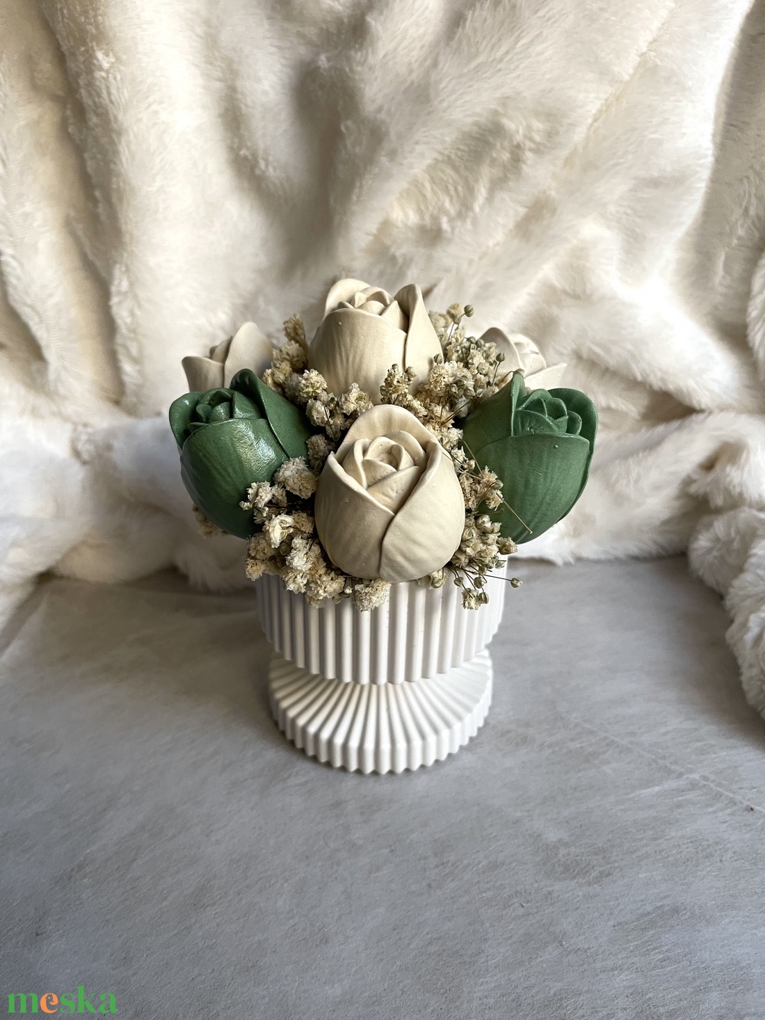 Olíva örök tulipán kehely - esküvő - dekoráció - asztaldísz - Meska.hu