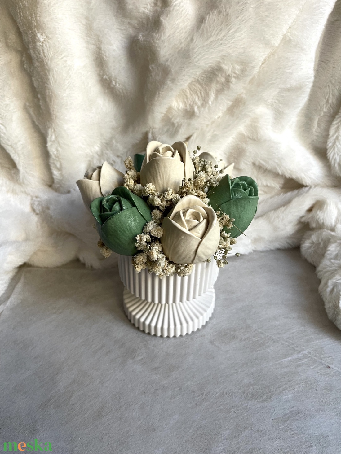 Olíva örök tulipán kehely - esküvő - dekoráció - asztaldísz - Meska.hu