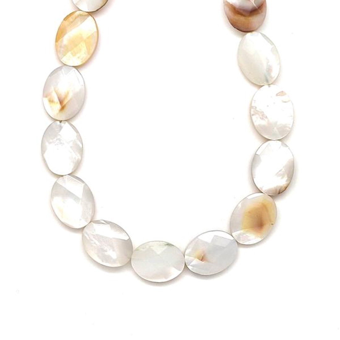 Kagyló fazettált ovál 13x18mm ékszerkészítő alapanyag (füzér) - kellékek & szerszámok - ásvány alapanyag - ásványfüzér - Meska.hu