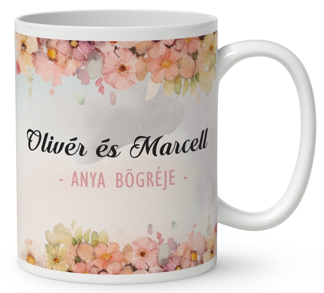 Kérd a neveddel - Anya és két fia mintás bögre - otthon & életmód - konyhafelszerelés, tálalás - tálalás - bögre & csésze - Meska.hu