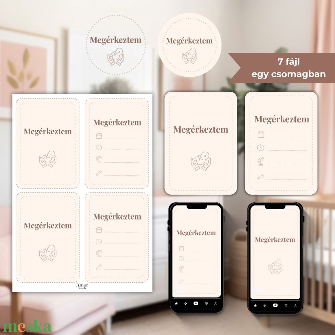 Digitális Megérkeztem kártya szett  Warm Embrance  Amae Visuals - művészet - grafika & illusztráció - digitális - Meska.hu