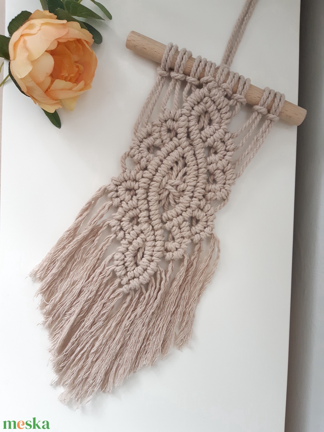 mini makramé fali dekor - otthon & életmód - dekoráció - fali és függő dekoráció - falra akasztható dekor - Meska.hu