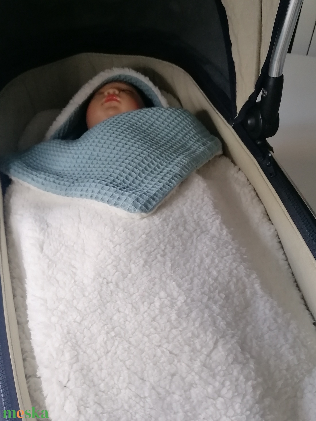 Kapucnis babatakaró+derékalj - otthon & életmód - babaszoba, gyerekszoba - babatakaró, gyerek pléd - Meska.hu