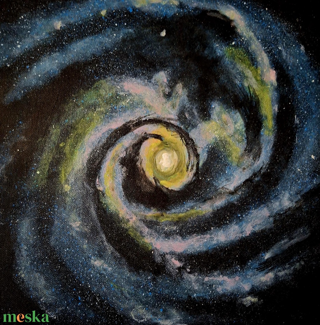 Eredeti csillagászati festmény: Spirálgalaxis, Messier 61 - művészet - festmény - akril - Meska.hu