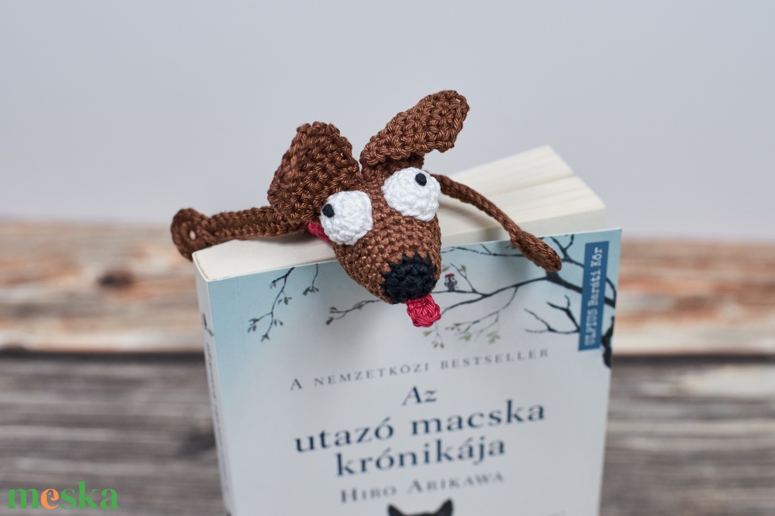Horgolt könyvjelző KUTYA - könyv & zene - könyvjelző - Meska.hu
