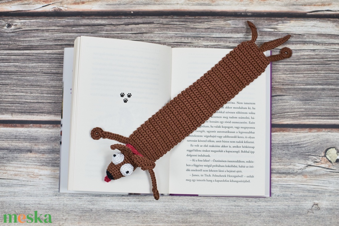 Horgolt könyvjelző KUTYA - könyv & zene - könyvjelző - Meska.hu