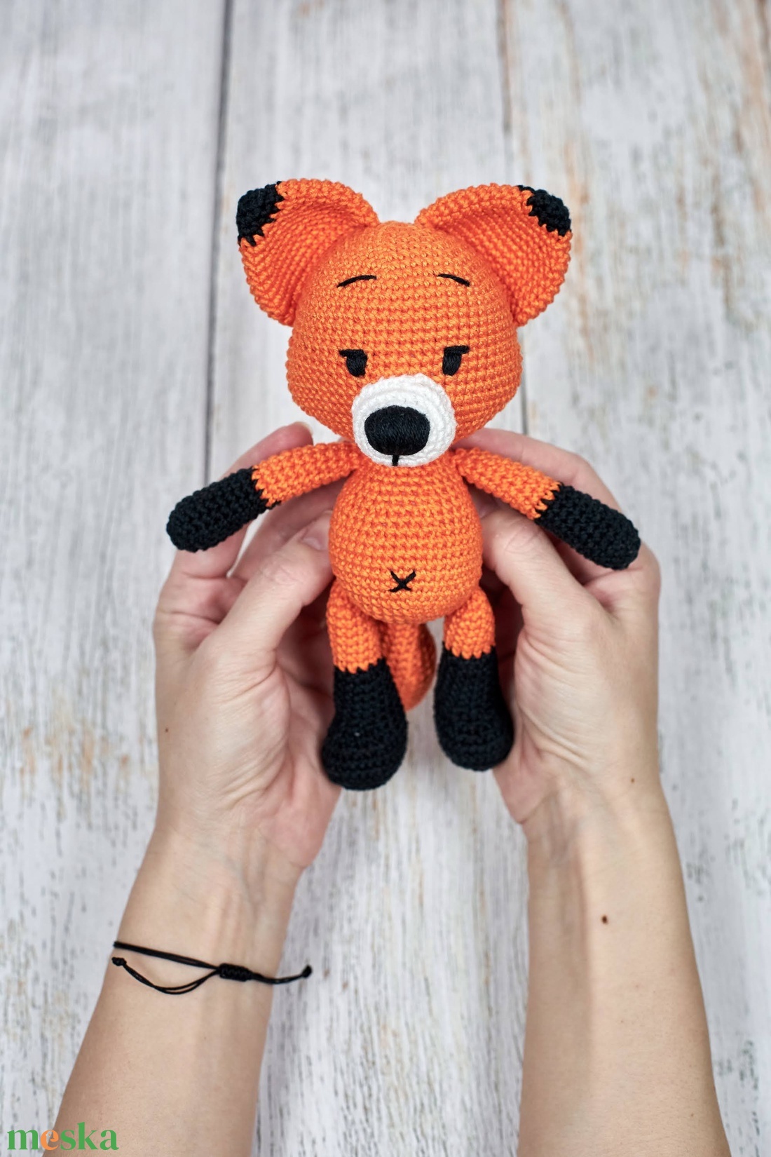 Horgolt RÓKA, amigurumi, játékfigura, Raindrop, választható színösszeállításban - játék & sport - plüssállat & játékfigura - róka - Meska.hu