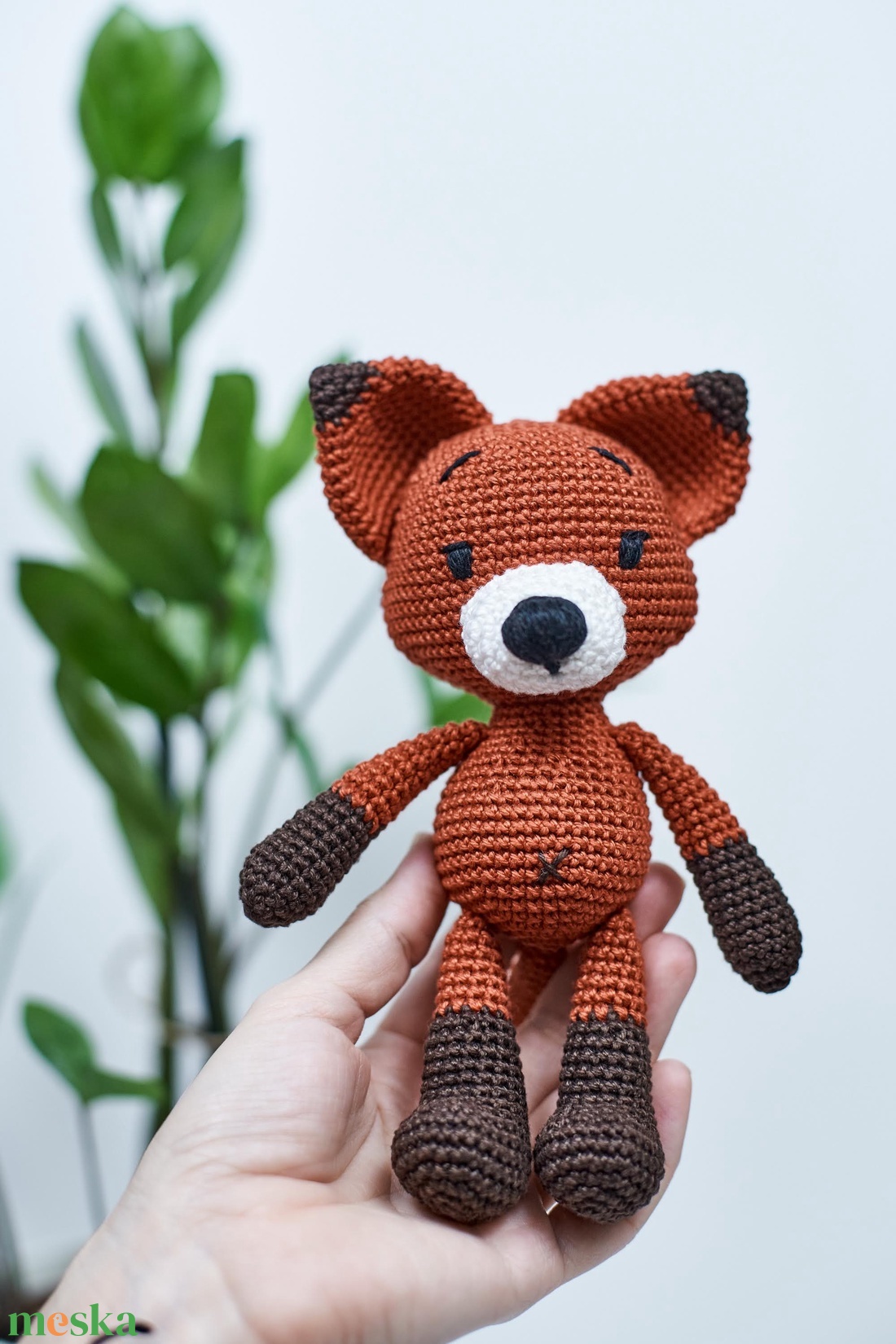 Horgolt RÓKA, amigurumi, játékfigura, Raindrop, választható színösszeállításban - játék & sport - plüssállat & játékfigura - róka - Meska.hu