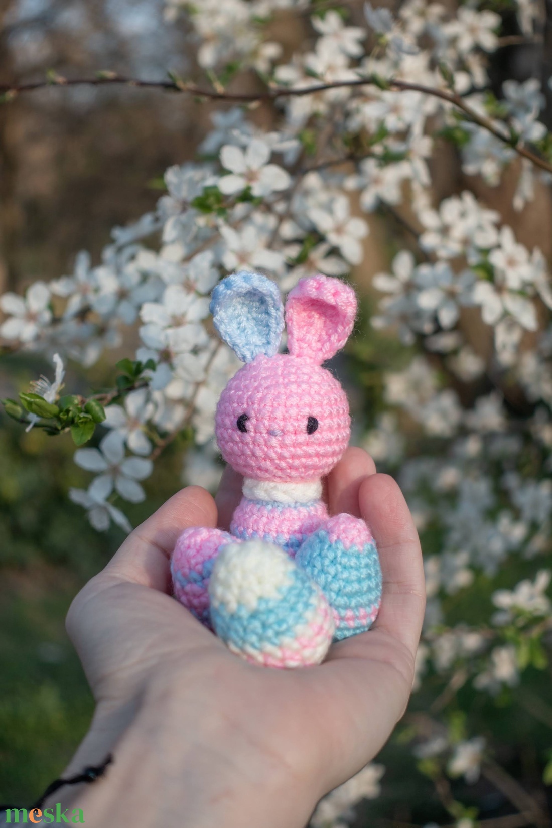  Húsvéti csomag: horgolt nyuszi tojásokkal kosárkában (limitált) - játék & sport - plüssállat & játékfigura - nyuszi - Meska.hu