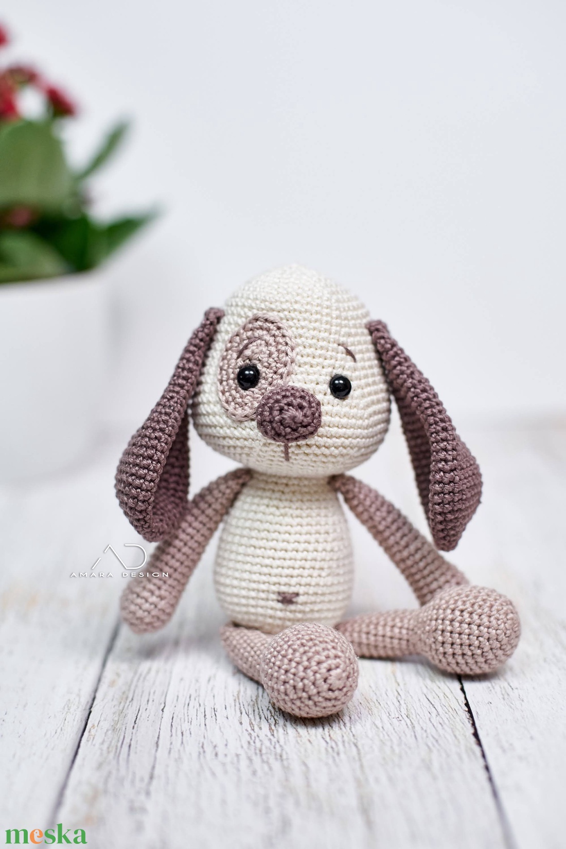 Horgolt foltos Henry kutyus, amigurumi kutya akciós termékkép 1