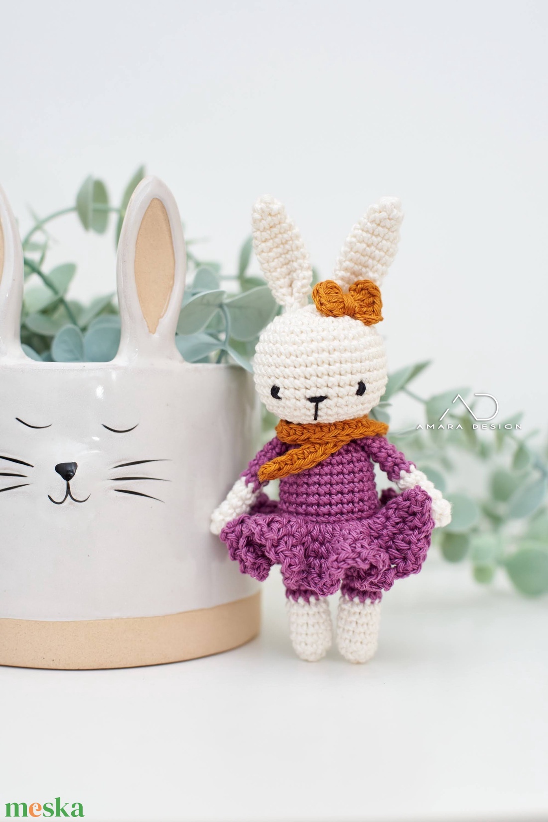 ZsebAmara - horgolt MINI balerina nyuszi, marokállatka akciós termékkép 1