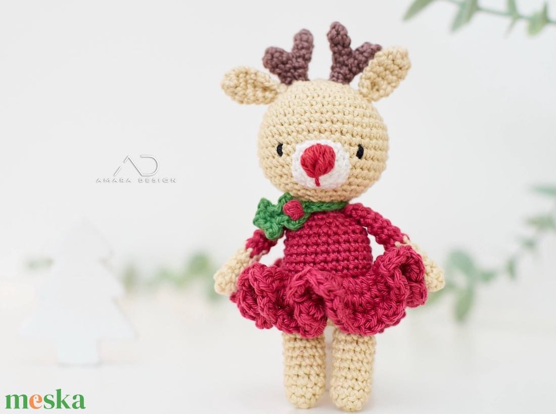 ZsebAmara - horgolt MINI balerina szarvas, marokállatka - játék & sport - plüssállat & játékfigura - más figura - Meska.hu