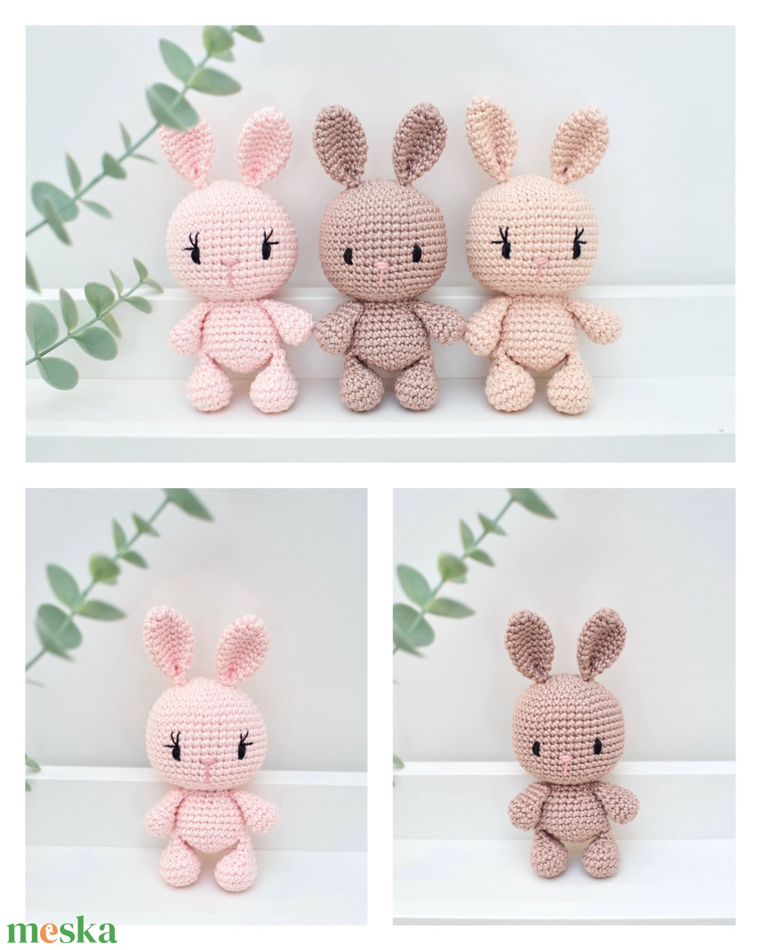 ZsebAmara - horgolt MINI nyuszi marokfigura 1 db - játék & sport - plüssállat & játékfigura - nyuszi - Meska.hu