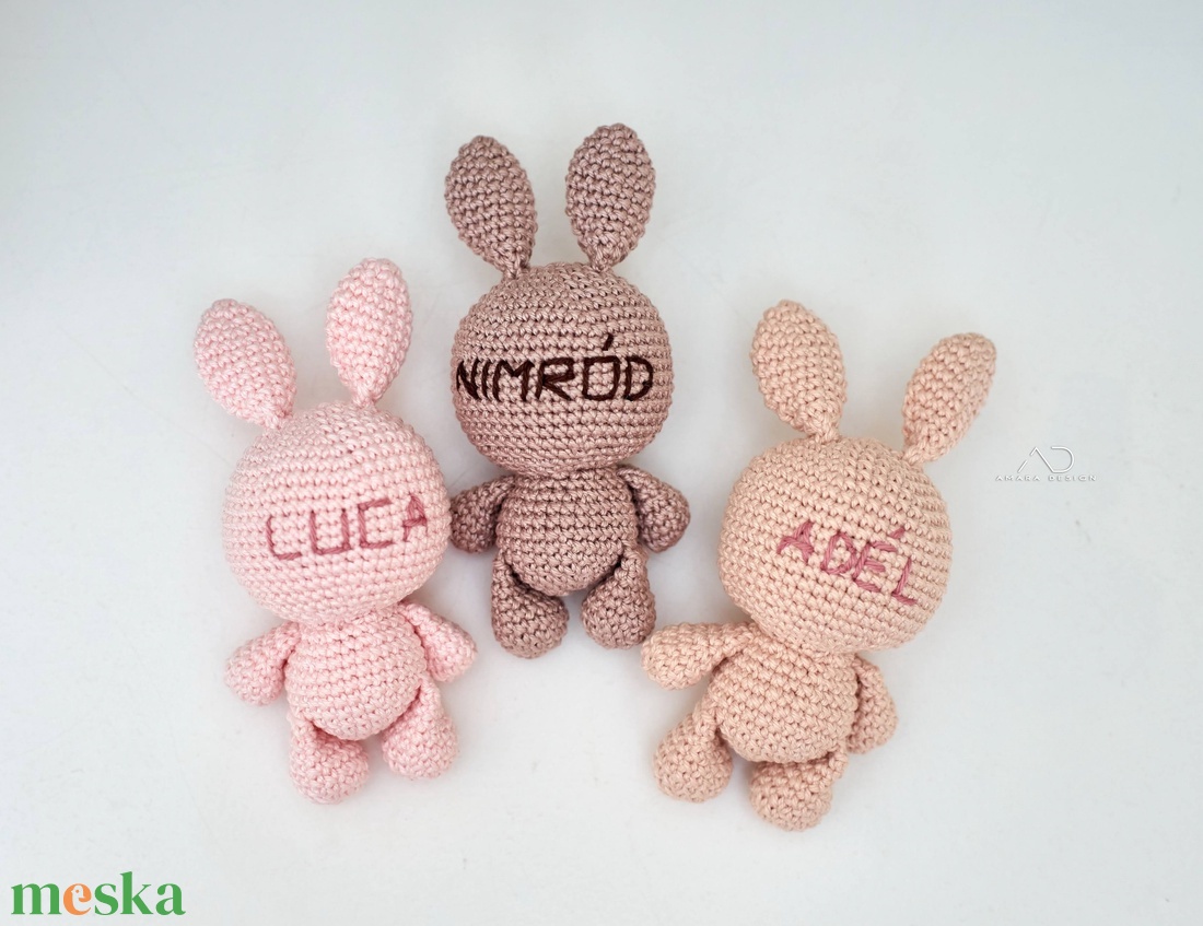 ZsebAmara - horgolt MINI nyuszi marokfigura 1 db - játék & sport - plüssállat & játékfigura - nyuszi - Meska.hu