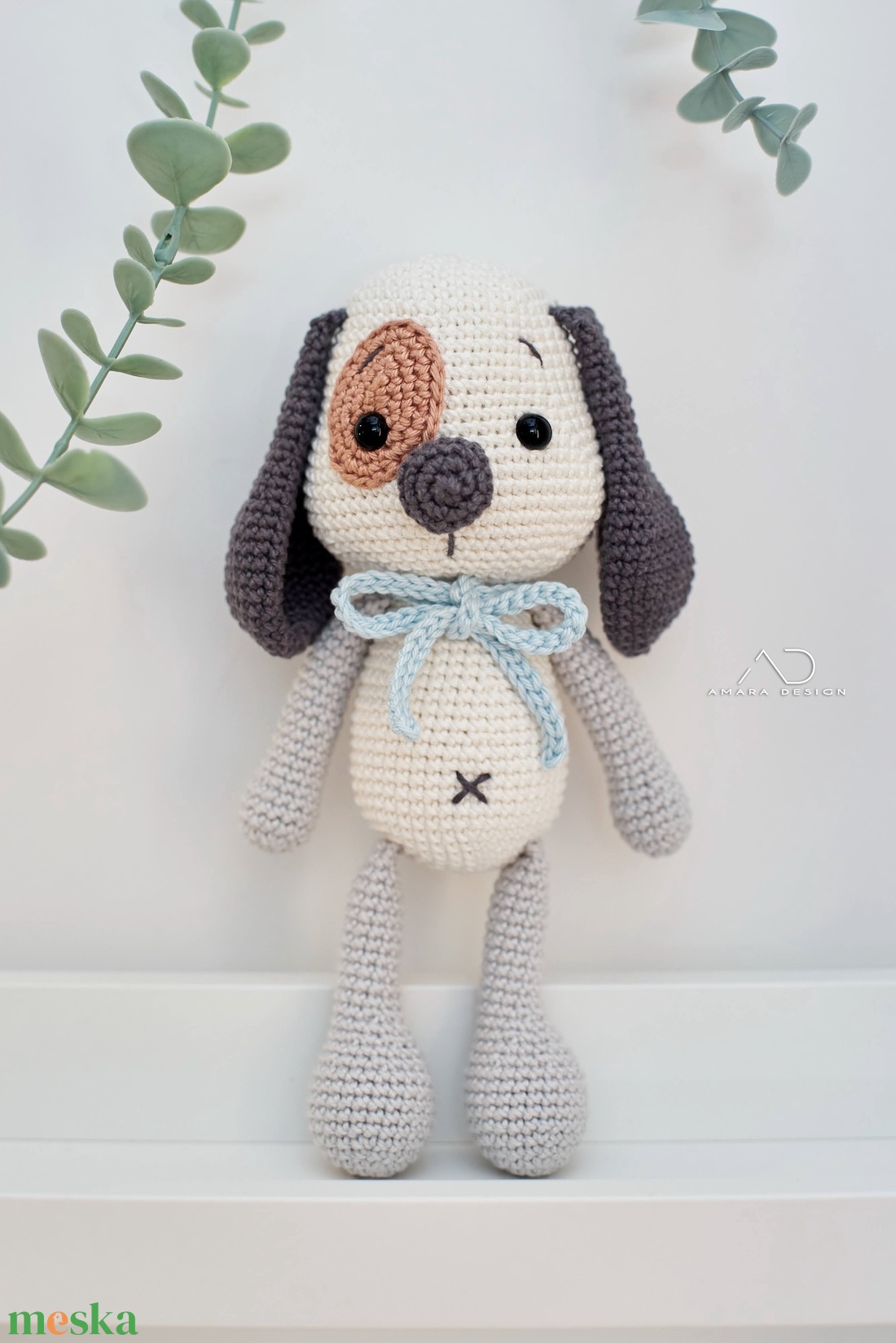 Horgolt foltos Henry kutyus, amigurumi kutya - játék & sport - plüssállat & játékfigura - kutya - Meska.hu