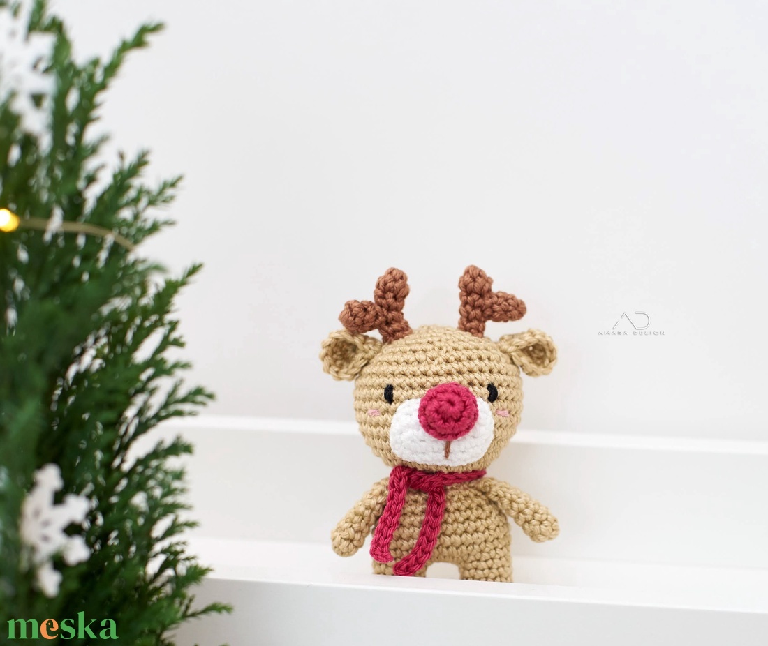 ZsebAmara - horgolt MINI rénszarvas, marokállatka - játék & sport - plüssállat & játékfigura - más figura - Meska.hu