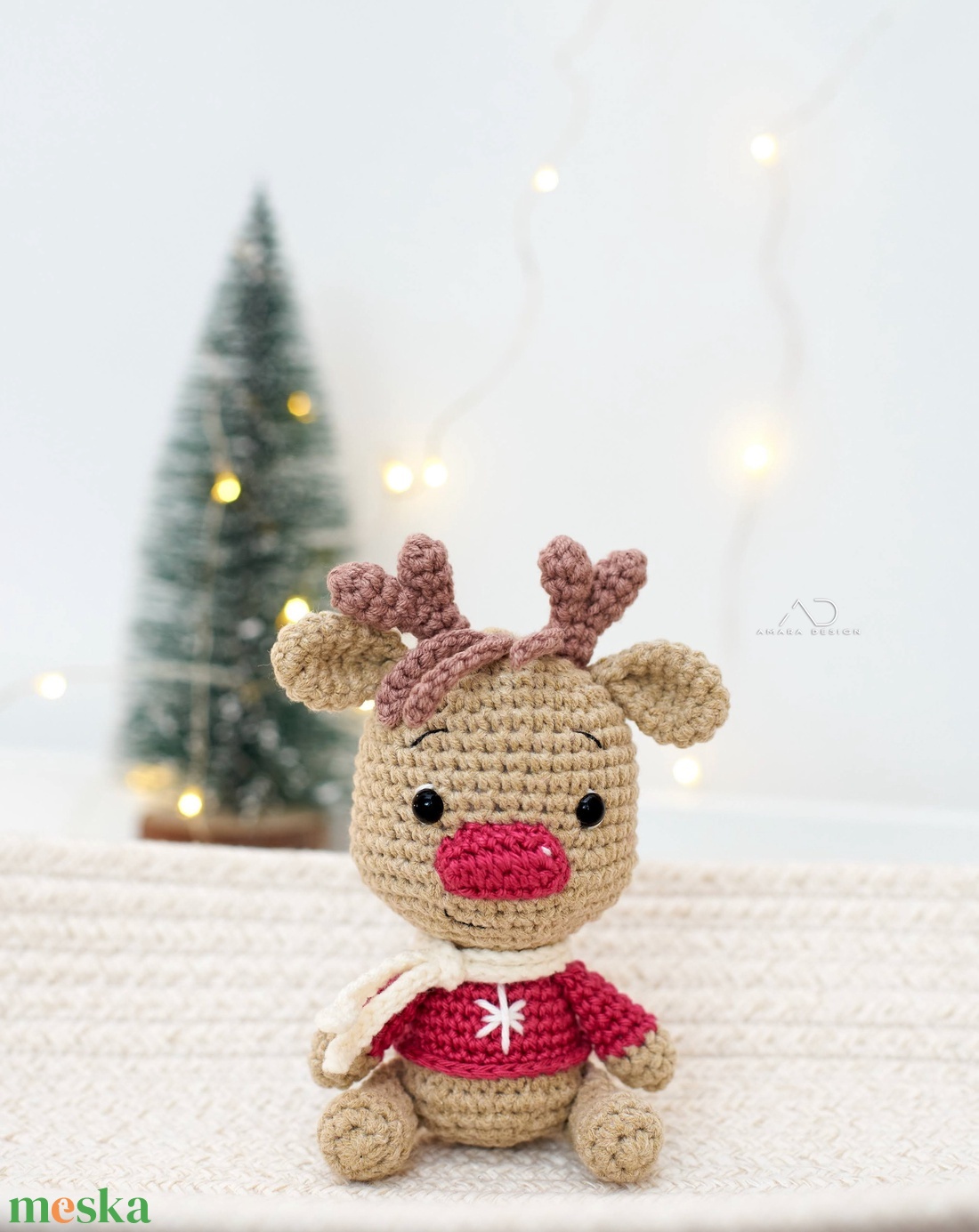 ZsebAmara - horgolt kis ülő rénszarvas, marokállatka - játék & sport - plüssállat & játékfigura - más figura - Meska.hu