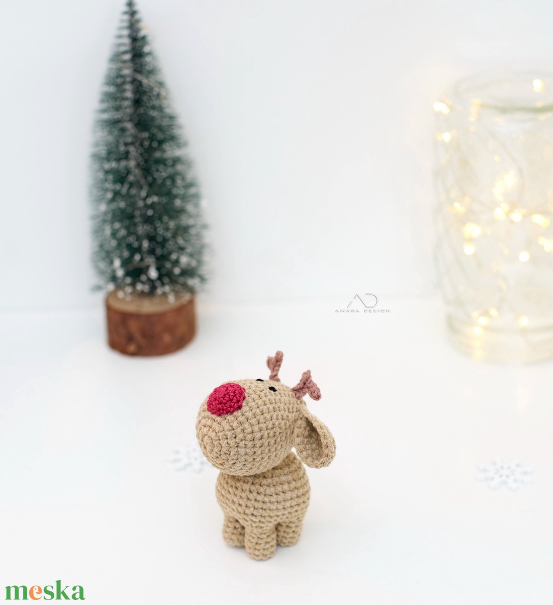 ZsebAmara - horgolt MINI Rudolf, rénszarvas, marokállatka - játék & sport - plüssállat & játékfigura - más figura - Meska.hu